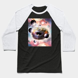 Cosmic Space Galaxy Bearded Dragon Lizard Face Baseball T-Shirt